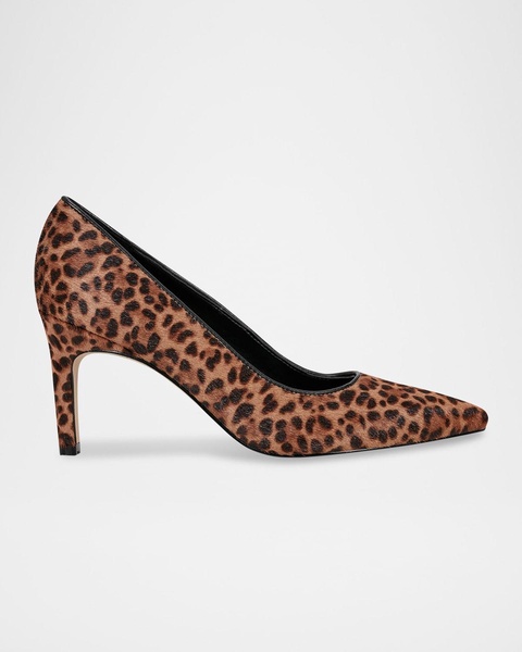 Leopard Mid-Heel Stiletto Pumps