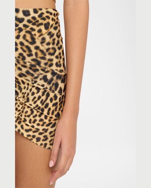 Diana Leopard Shirred Bikini Bottoms