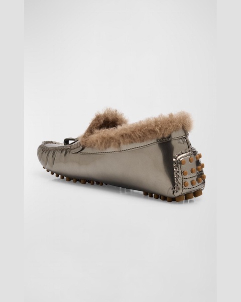 Metallic Lamb Shearling Fur Drivers 