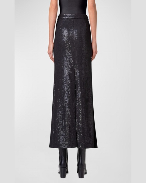 Silk Chiffon Sequin Maxi Skirt