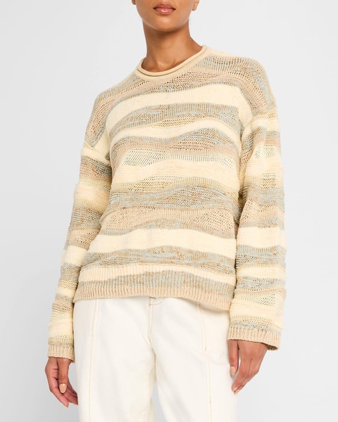 Francie Striped Crewneck Cotton Knit Sweater