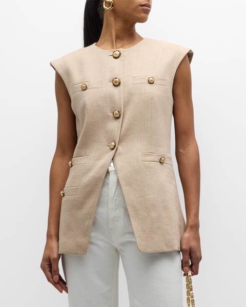 Tamara Linen-Blend Vest