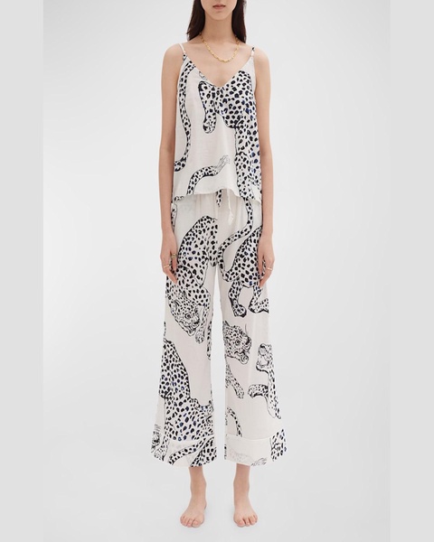 Cropped Animal-Print Cami Pajama Set