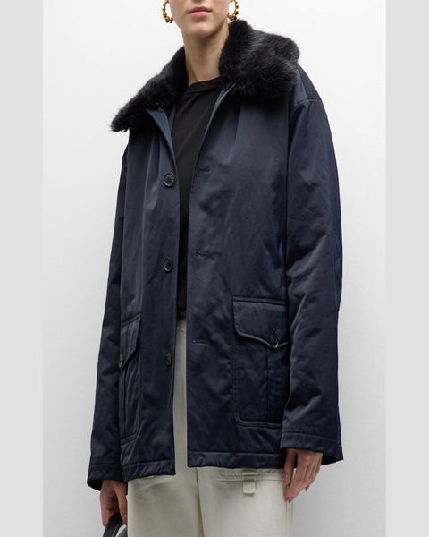 Blaise Faux Fur Collar Nylon Parka