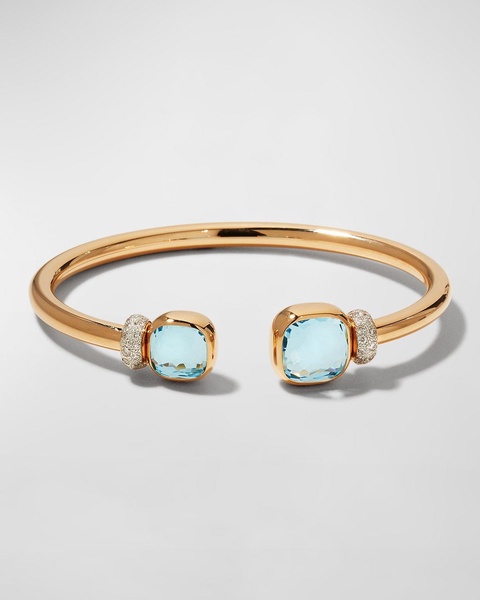 Nudo Classic and Petit Rose Gold Bangle with Sky Blue Topaz, Size M