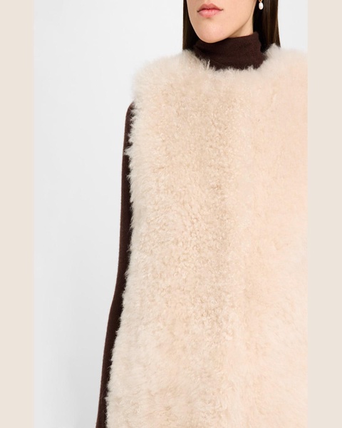 Select Cashmere Goat Collarless Long Vest