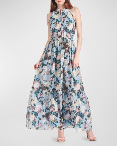 Blair Tiered Floral-Print Chiffon Maxi Dress