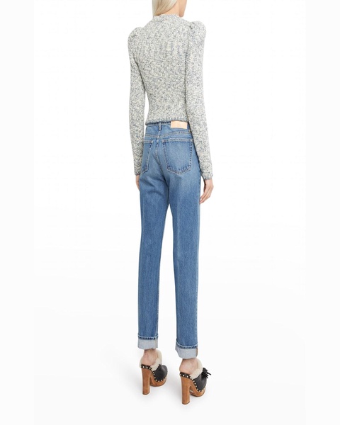 The Daphne Straight-Leg Cuffed Denim Jeans 