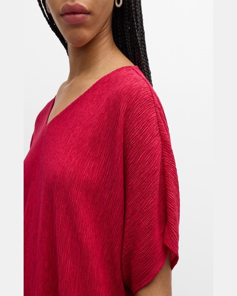 Crinkled Dolman-Sleeve Tunic