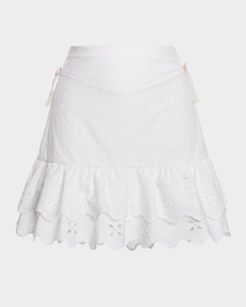 Azure Nixi Eyelet Mini Skirt 