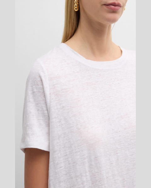 Short-Sleeve Crewneck Organic Linen Jersey Tee