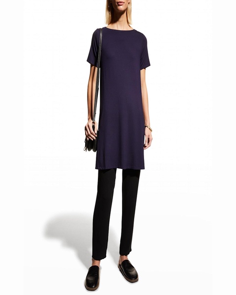 Short-Sleeve Viscose Jersey Tunic