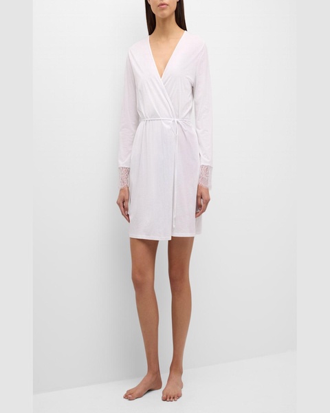 Melissa Lace-Trim Cotton Robe