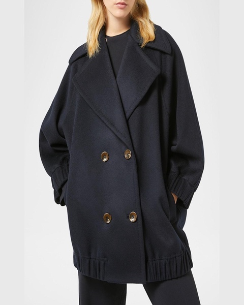 Plus Size Negrar Oversized Double-Breasted Coat