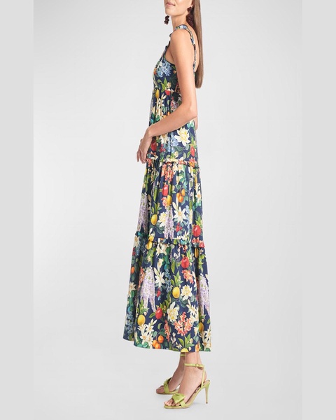 Giorno Tiered Floral-Print Maxi Dress