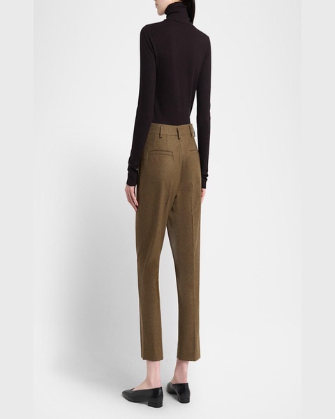 Doyle Cashmere Flannel Straight-Leg Ankle Trousers