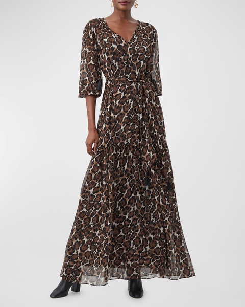 Shalina Animal-Print A-Line Maxi Dress