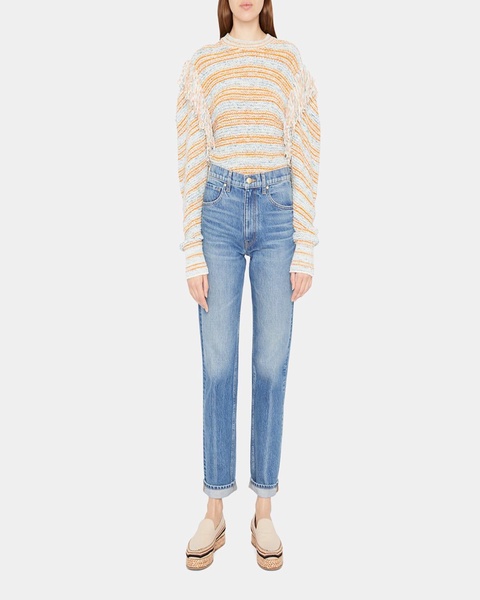 The Daphne Straight-Leg Cuffed Denim Jeans 