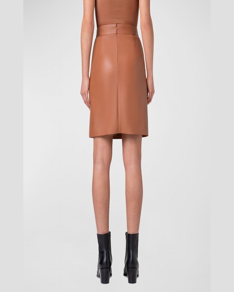 Lambskin Leather Short Pencil Skirt