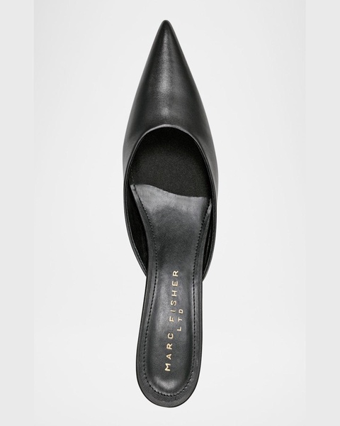 Leather Kitten Mule Pumps