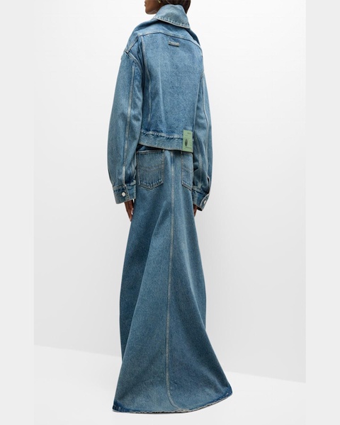 Low-Rise Denim Fishtail Jeans