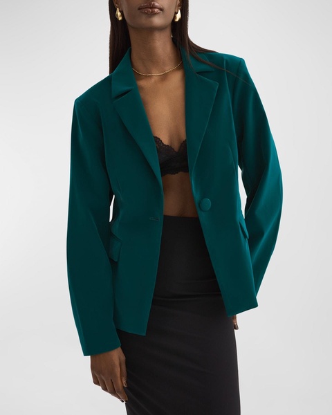 Lottie Single-Button Cutaway Blazer Jacket