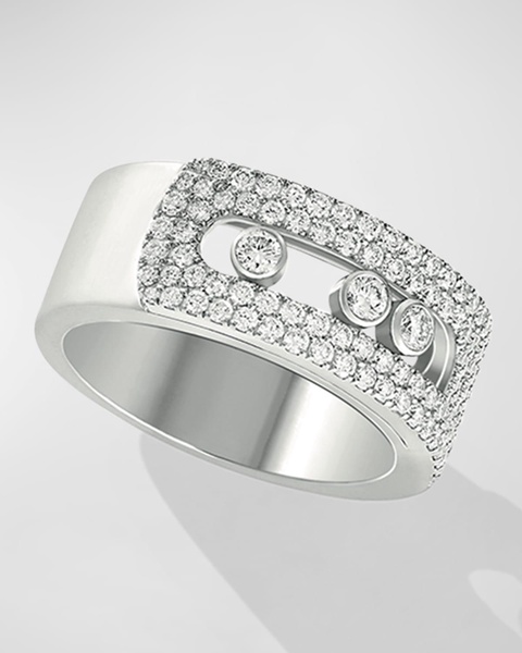 Move Noa 18K White Gold Pave Diamond Large Ring