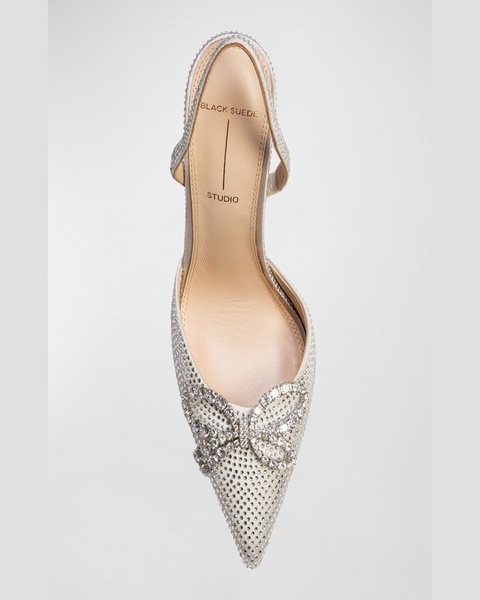 Crystal Embellished Bow Halter Pumps