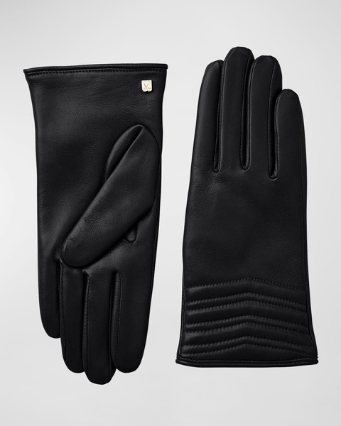 Chevron Quilted Nappa Leather Gloves 