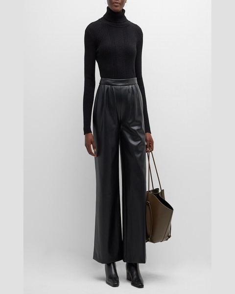 Pleated Wide-Leg Trousers