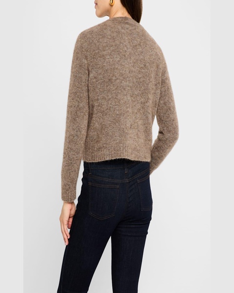 Crewneck Mohair-Wool Cardigan