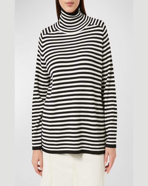 Plus Size Enigma Striped Turtleneck Sweater