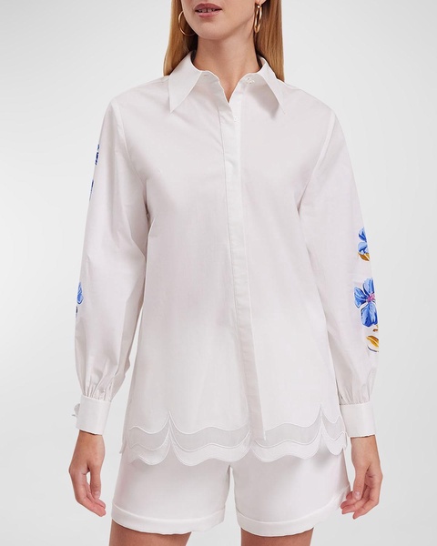 Zephyra Floral-Print Cotton Poplin Shirt