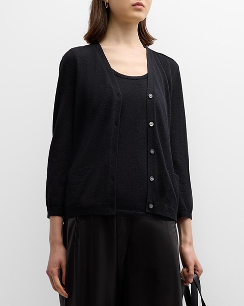 Cashmere Superfine Button-Front Cardigan