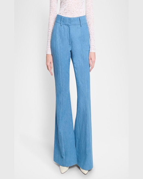 Rhein Mid-Rise Linen Flared Pants