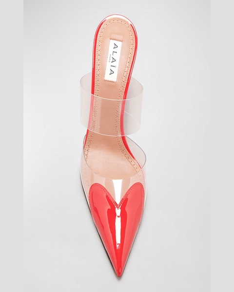 Clear Cap-Toe Mule Pumps