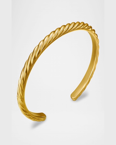 Men's Sculpted Cable Cuff Bracelet in 18K Gold, 5.5mm