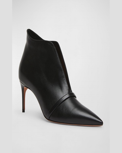 Loren Leather V-Cut Stiletto Booties