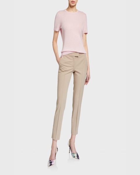 Frankie Straight-Leg Cotton-Stretch Cropped Pants