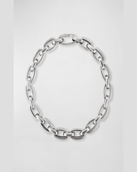 Men's Deco Beveled Link Bracelet in Silver, 7.5mm