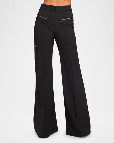 Emory Wide-Leg Pintuck Pants