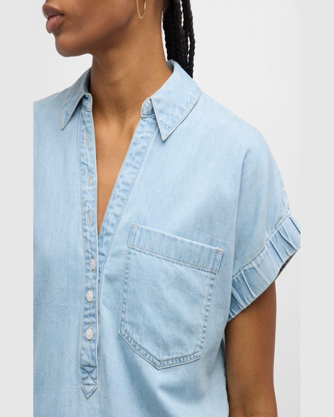 Almera Short-Sleeve Chambray Top