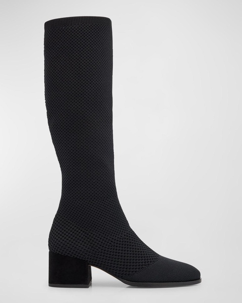 Paziz Knee-High Stretch Knit Boots