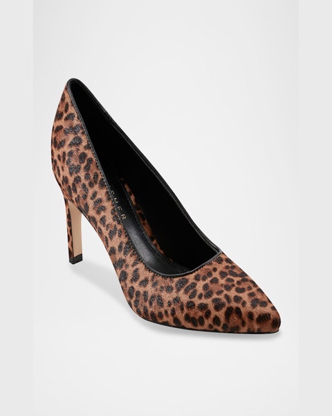 Leopard Mid-Heel Stiletto Pumps