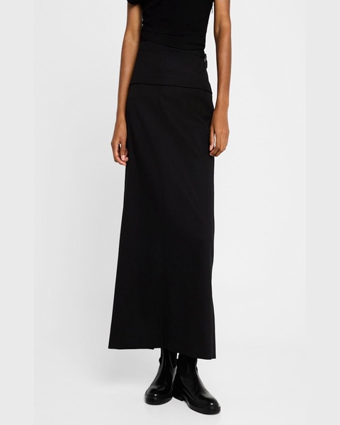 Adriana Wool Twill Suiting Maxi Skirt