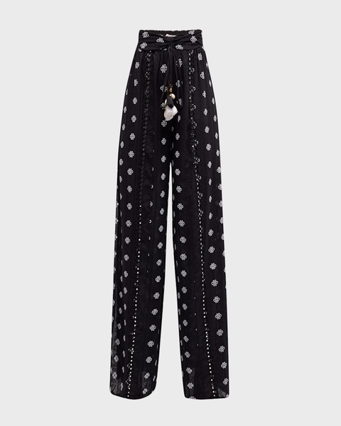 Adelia Embroidered Drawstring Pants 