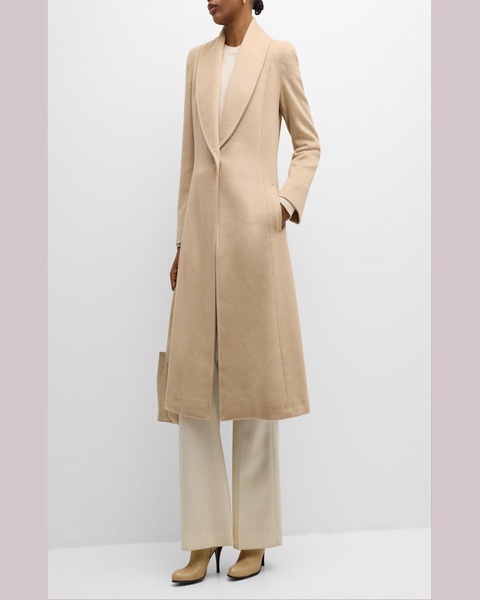 Shawl-Collar Camel Hair Princess Coat 