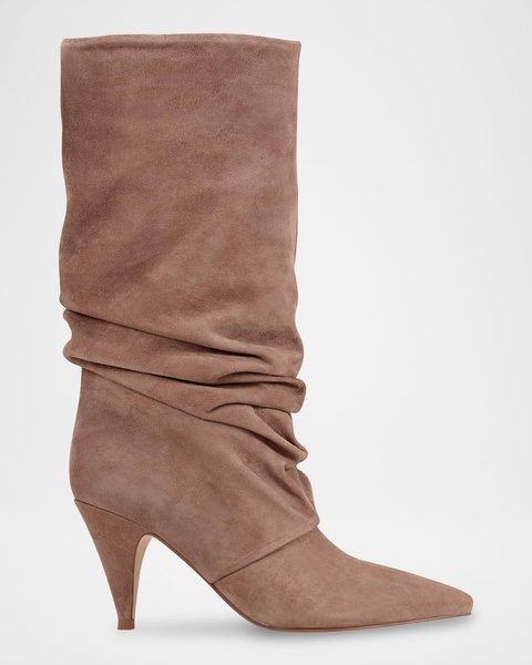 Retro Slouchy Suede Mid Boots