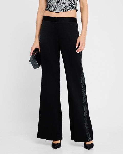 Lace-Inset Straight Pants