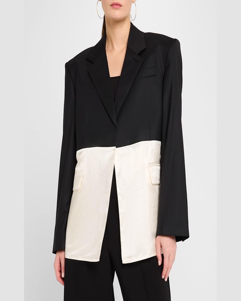 Colorblock Oversized Single-Breasted Sportcoat